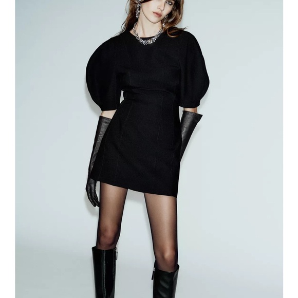 Zara Dresses & Skirts - Zara NWT black balloon puff sleeve mini dress